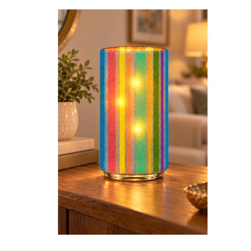 Colourful Glass Candle Holder Set with Three-Cup Tealight Stand-Global Food Hub