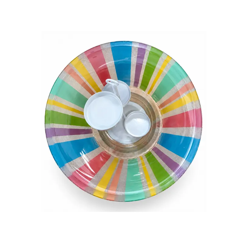 Colourful Glass Candle Holder Set with Three-Cup Tealight Stand-Global Food Hub