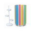 Colourful Glass Candle Holder Set with Three-Cup Tealight Stand-Global Food Hub