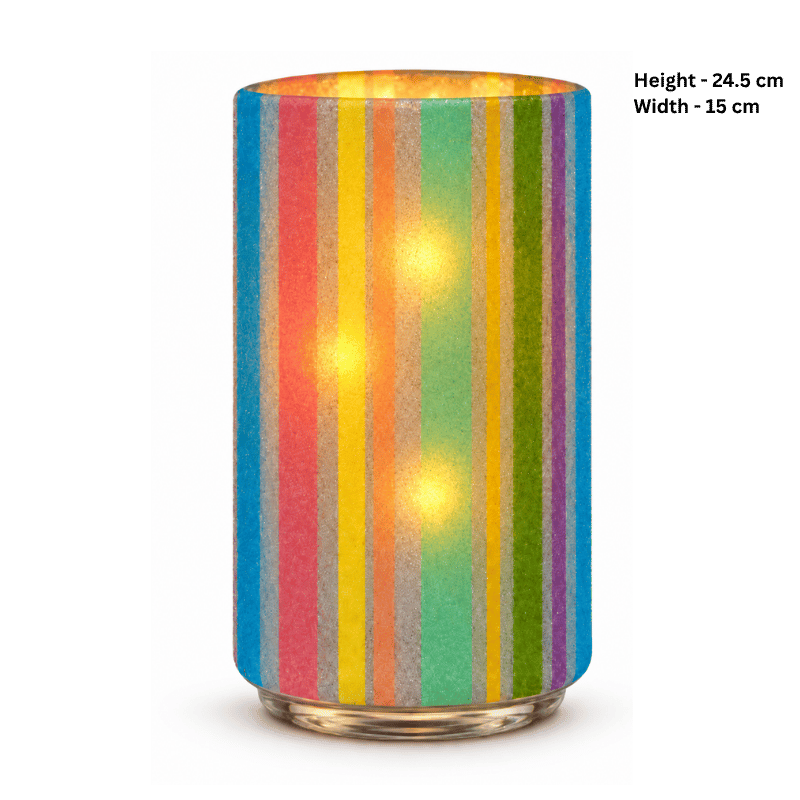 Colourful Glass Candle Holder Set with Three-Cup Tealight Stand-Global Food Hub