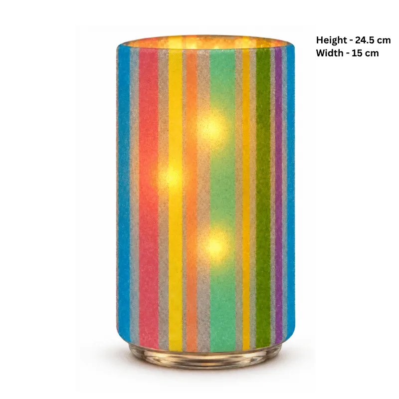 Colourful Glass Candle Holder Set with Three-Cup Tealight Stand-Global Food Hub