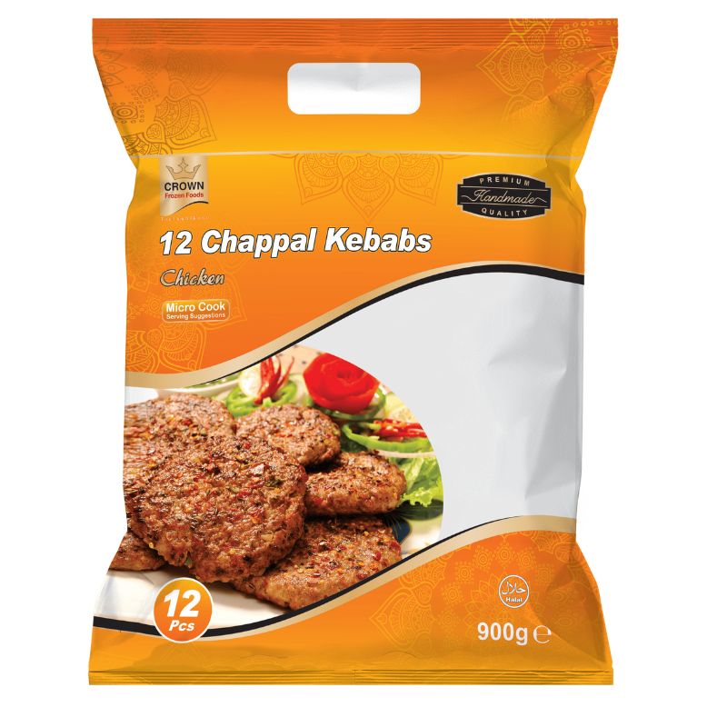 Crown Frozen Chappal Kebabs Chicken - 900g-Global Food Hub