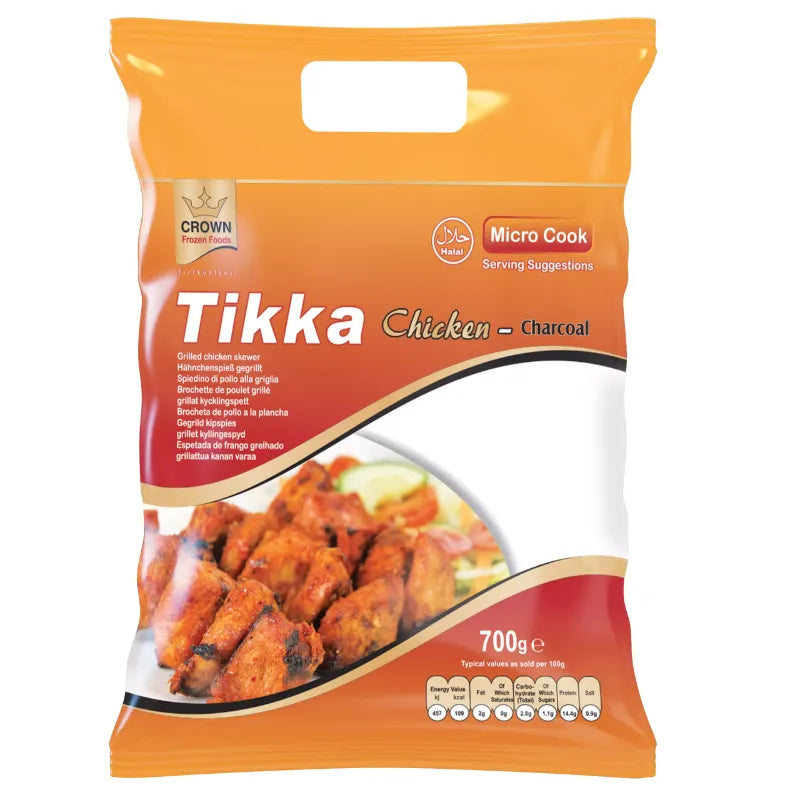 Crown Frozen Chicken Tikka Charcoal-700 grams-Global Food Hub