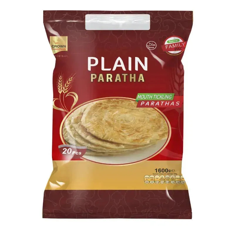 Crown Frozen Plain Paratha Family Jumbo Pack - 1.6Kgs-Global Food Hub