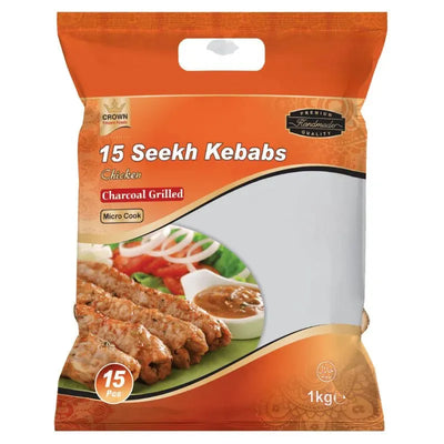 Crown Frozen Seekh Kebabs Chicken Charcoal - 1Kg-Global Food Hub