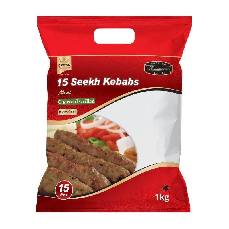 Crown Frozen Seekh Kebabs Meat Charcoal - 1Kg-Global Food Hub