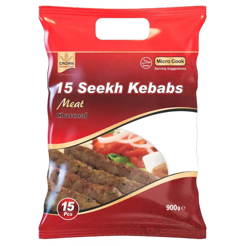 Crown Frozen Seekh Kebabs Meat Charcoal - 900g-Global Food Hub