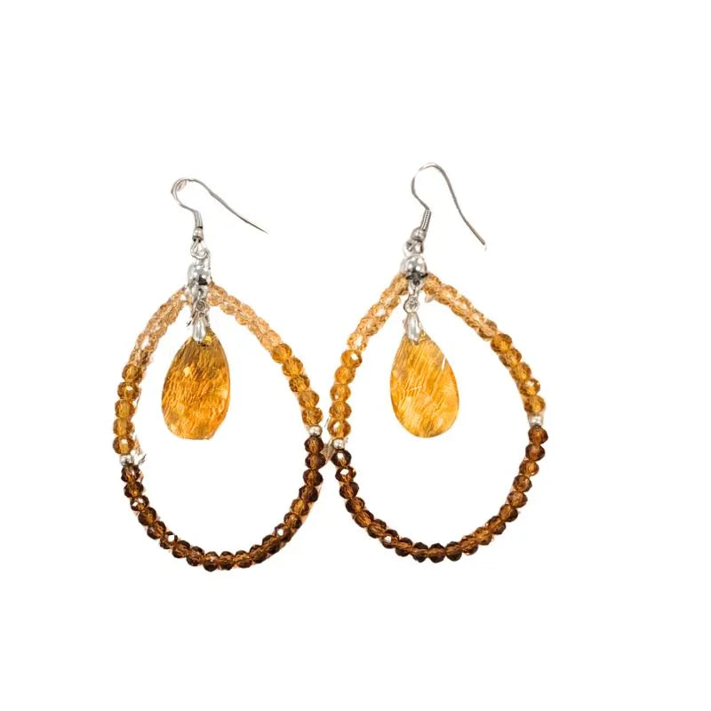 Crystel Earings Yellow-Global Food Hub