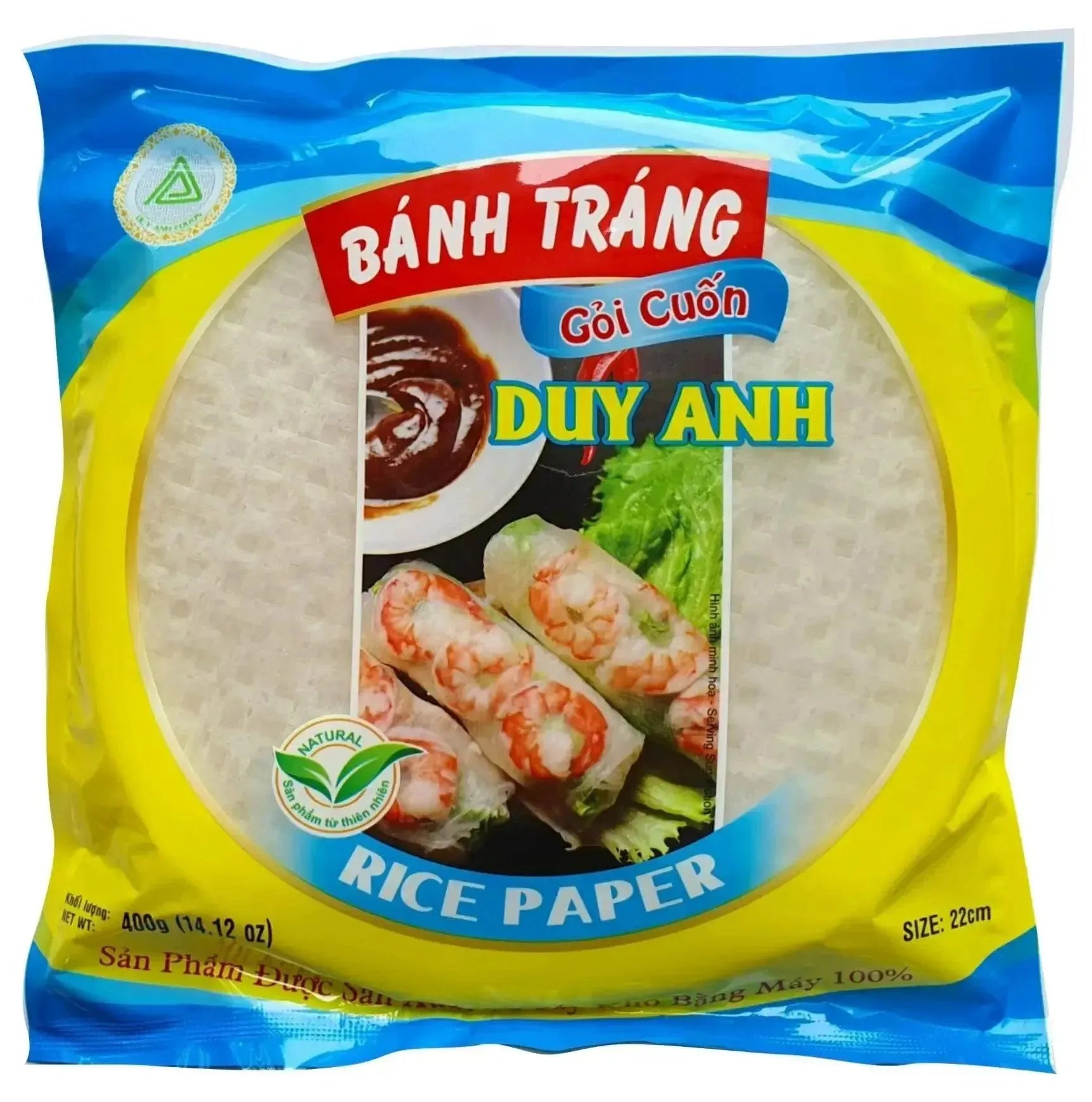 DUY ANH - Rice-Paper Spring roll Round - 22cm / 400g-Global Food Hub