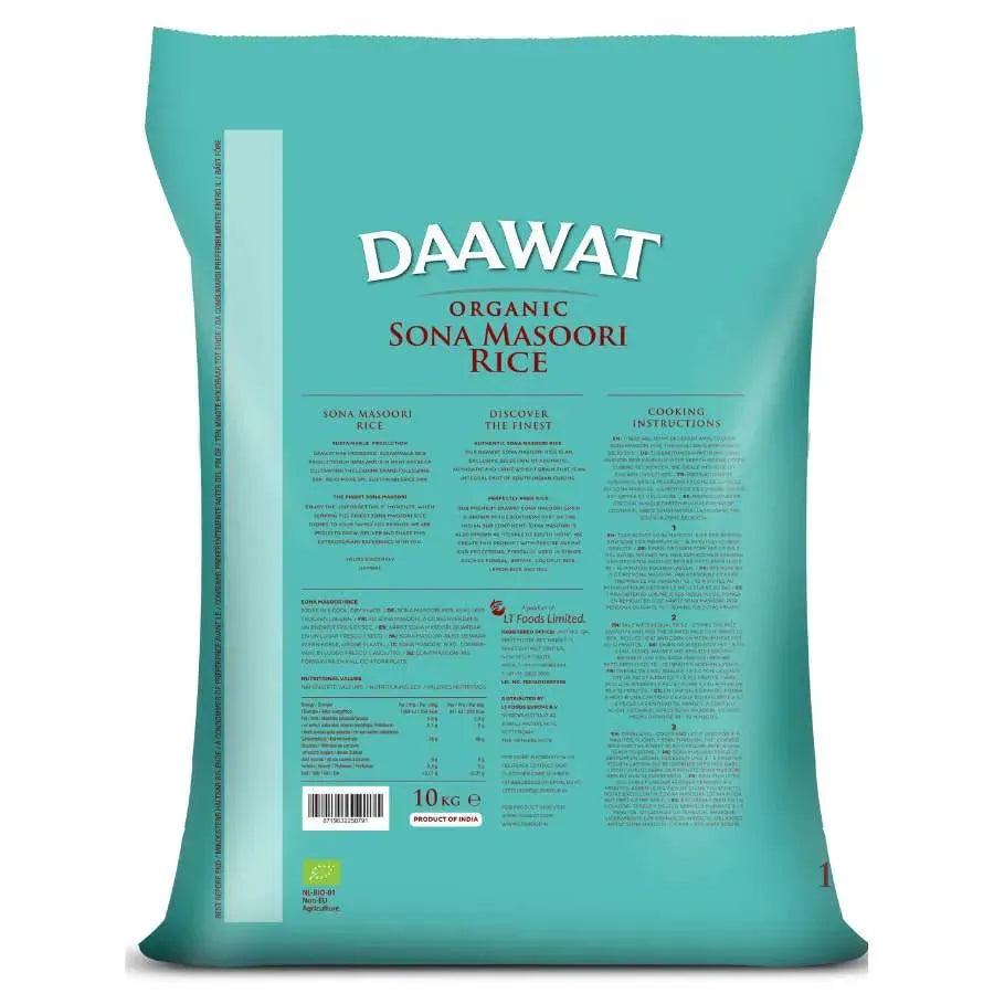 Daawat - 10kg Organic Sona Masoori Rice-Global Food Hub