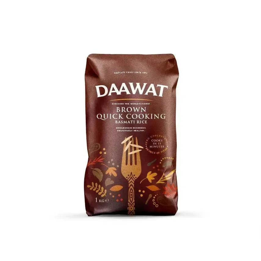 Daawat - 1kg Quick Cooking Brown Basmati Rice - 1Kg-Global Food Hub