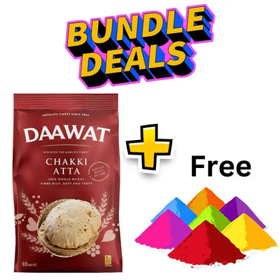 Daawat Atta with Free Holi Color packet-Global Food Hub