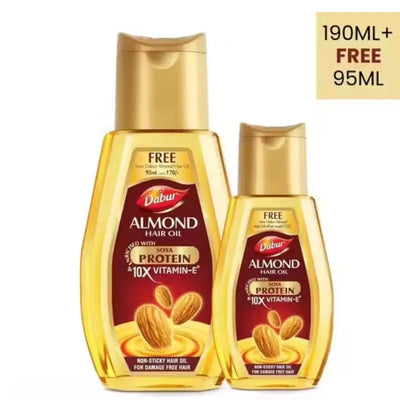 Dabur Almond Hair Oil - 190ml with FREE extra 95ml-Global Food Hub