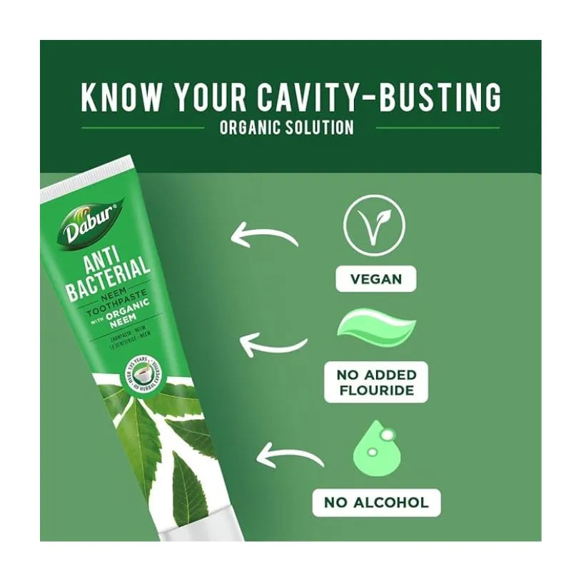 Dabur Antibacterial Neem Toothpaste - 100ml-Global Food Hub