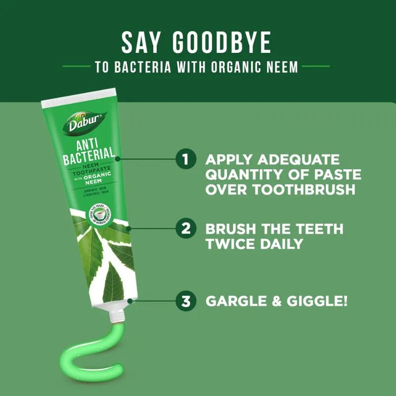 Dabur Antibacterial Neem Toothpaste - 100ml-Global Food Hub