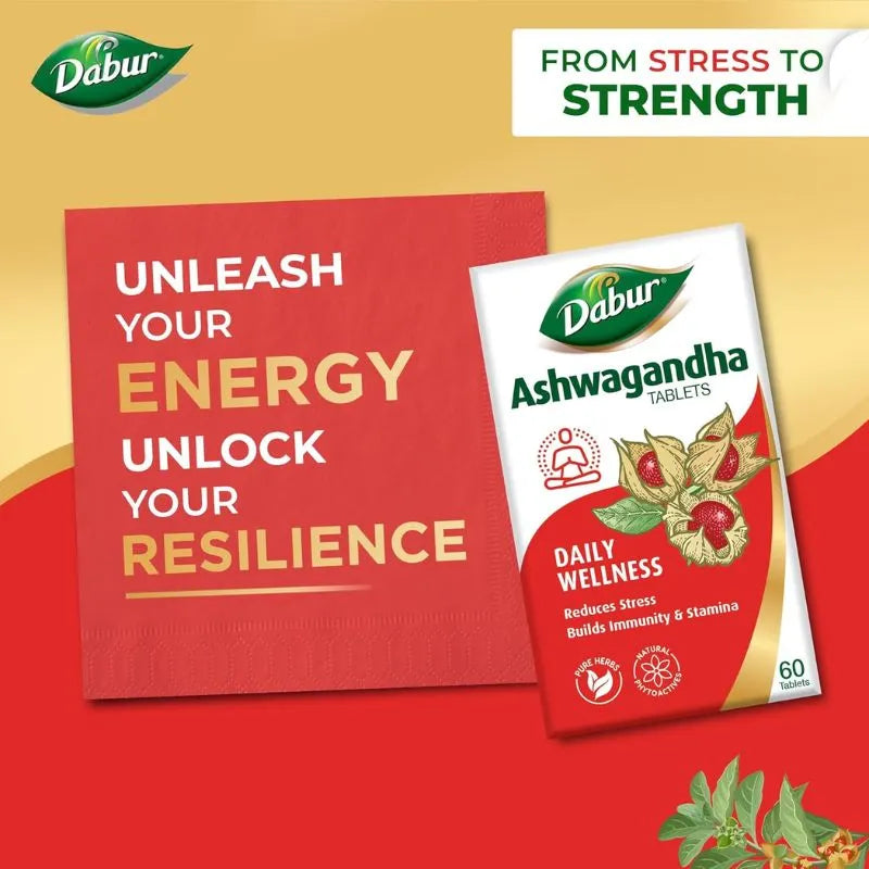 Dabur Ashwagandha Tablet - 60 Tablets-Global Food Hub