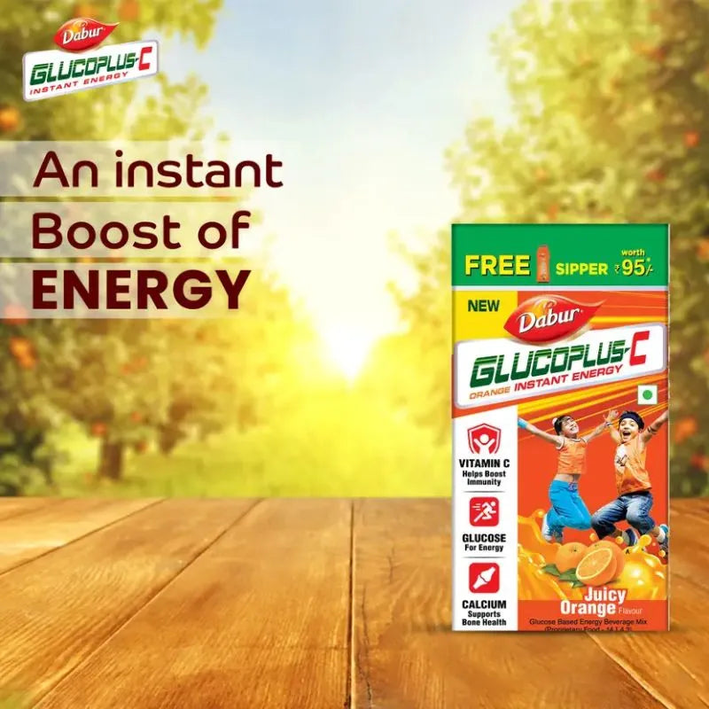 Dabur Glucoplus-C Instant Powder Energy Glucose - Orange 500g-Global Food Hub