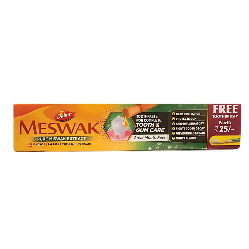 Dabur Meswak Toothpaste - 100g + Free Tooth Brush-Global Food Hub