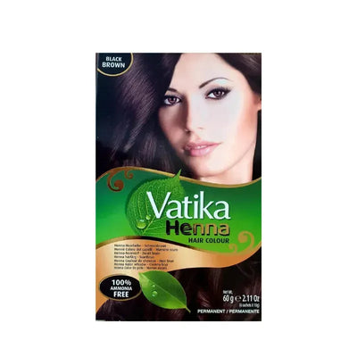 Dabur Vatika Henna Hair Color Black Brown - 60g-Global Food Hub