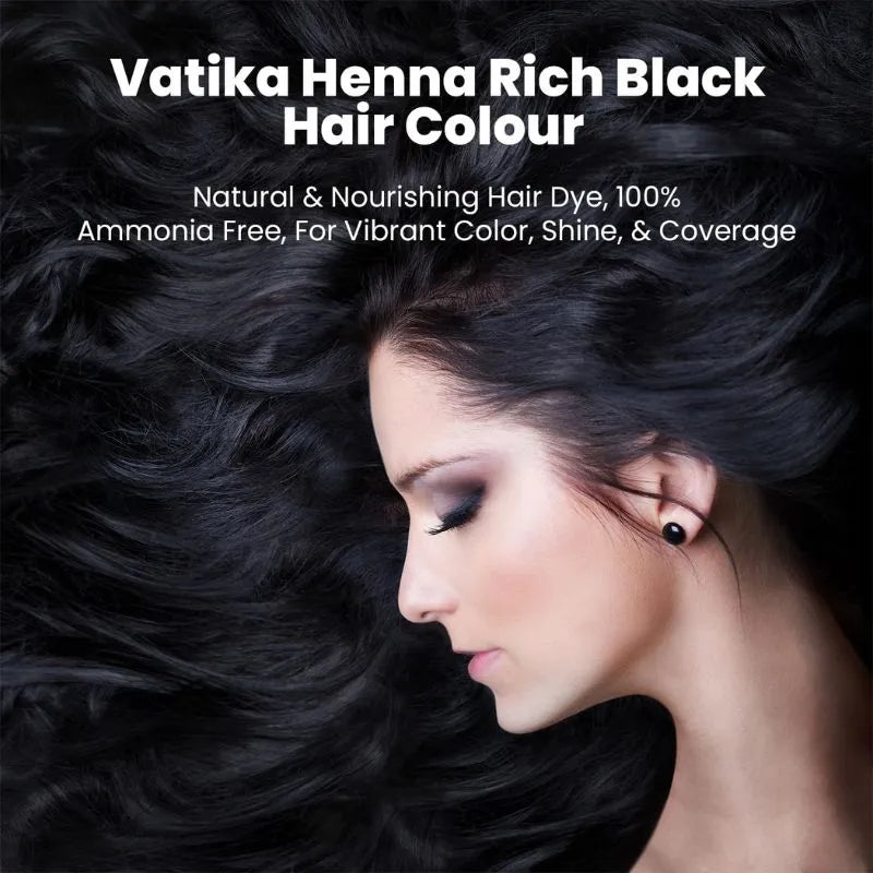 Dabur Vatika Henna Hair Color Rich Black - 60g-Global Food Hub