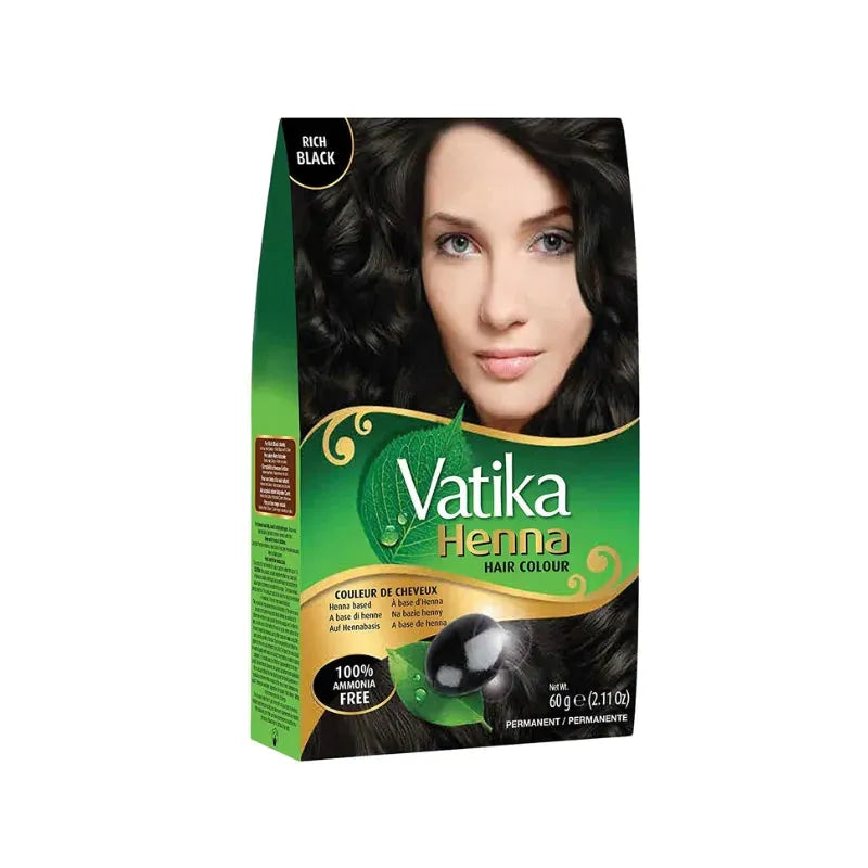 Dabur Vatika Henna Hair Color Rich Black - 60g-Global Food Hub