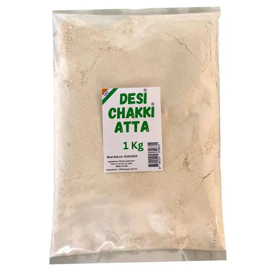 Desi Chakki Atta Whole Wheat Flour - 1Kg-Global Food Hub