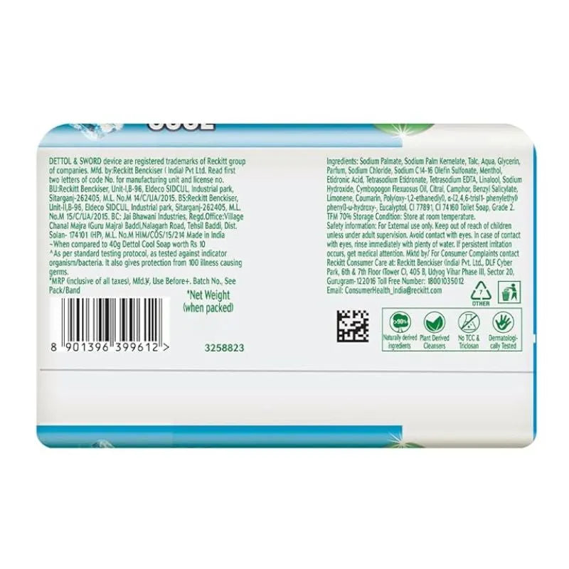 Dettol Intense Cool Bathing Soap Bar with Menthol - 150g-Global Food Hub