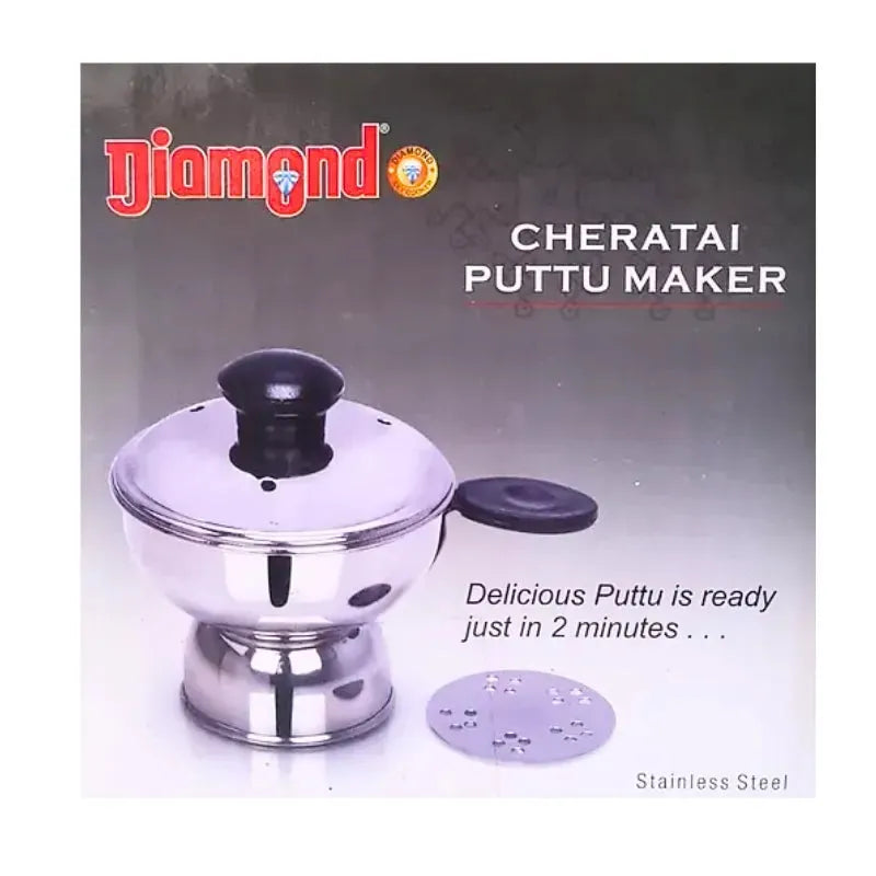 Diamond Chiratta Puttu Maker Stainless Steel-Global Food Hub