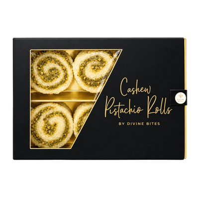 Divine Bites - Premium Mithai Cashew Pistachio Rolls - 200 g-Global Food Hub