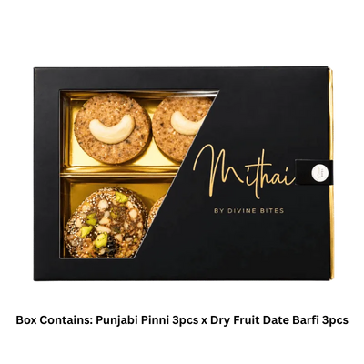 Divine Bites Premium Mithai Punjabi Pinni & Date Barfi - 200g-Global Food Hub
