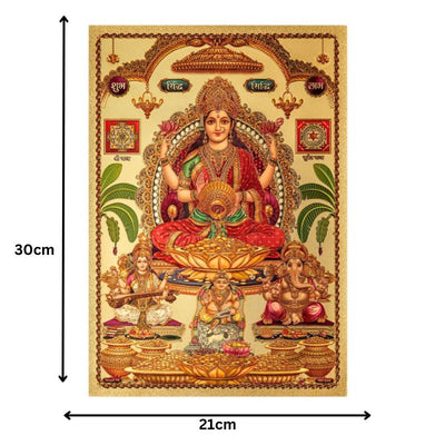 Diwali Pooja Gold Foil Poster - 21cm x 30cm-Global Food Hub
