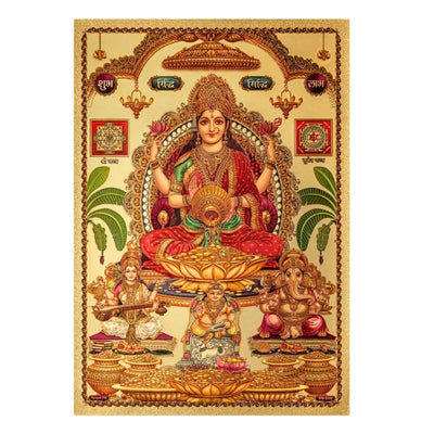 Diwali Pooja Gold Foil Poster - 21cm x 30cm-Global Food Hub