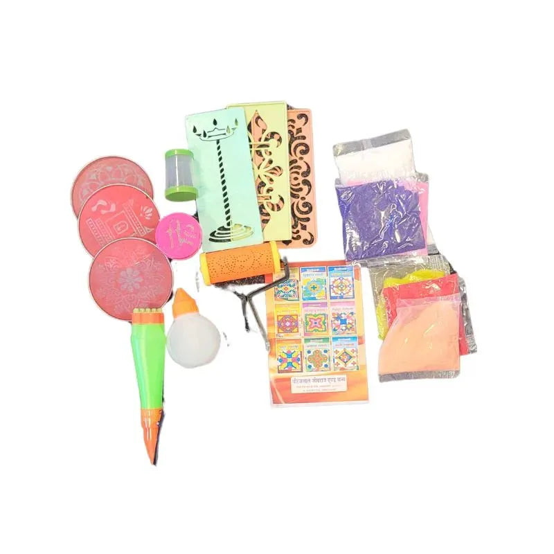 Diwali Rangoli Making Kit With Design Accessories-Global Food Hub