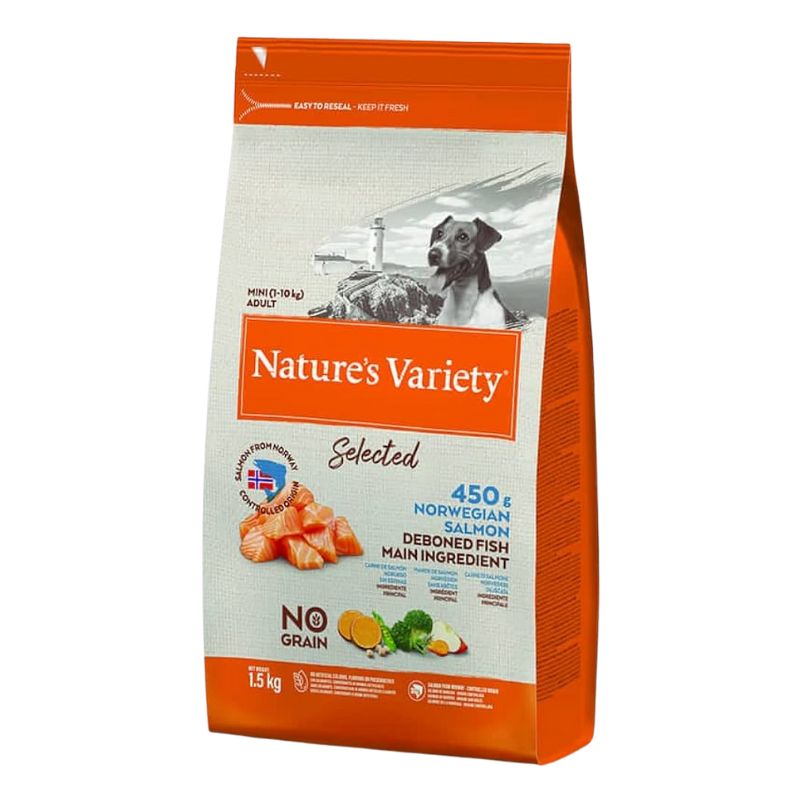 Dog Food - Nature's Variety Selected Adult Mini Norwegian Salmon No Grain - 1.5kg Pack-Global Food Hub