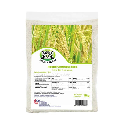 Double Panda Roundgrain Glutinous Rice - 1Kg-Global Food Hub