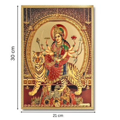 Durga Gold Foil Poster - 21cm x 30cm-Global Food Hub