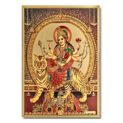 Durga Gold Foil Poster - 21cm x 30cm-Global Food Hub