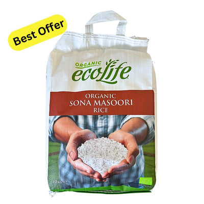 Ecolife - 10kg Organic Sona Masoori Rice-Global Food Hub