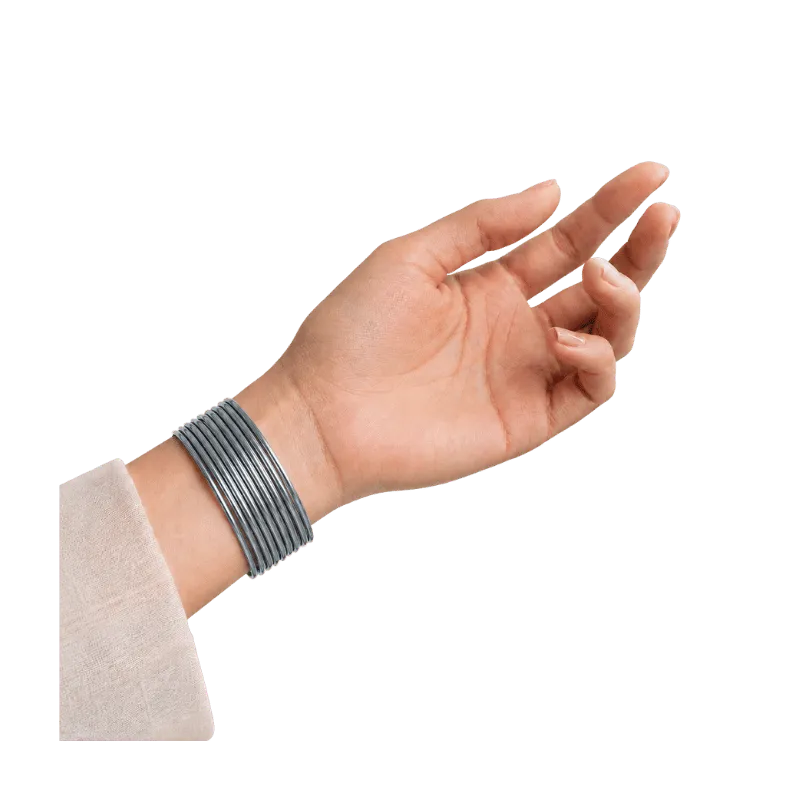Elena Adults Bangles Set of 24 - Gray - Size 2.4-Global Food Hub