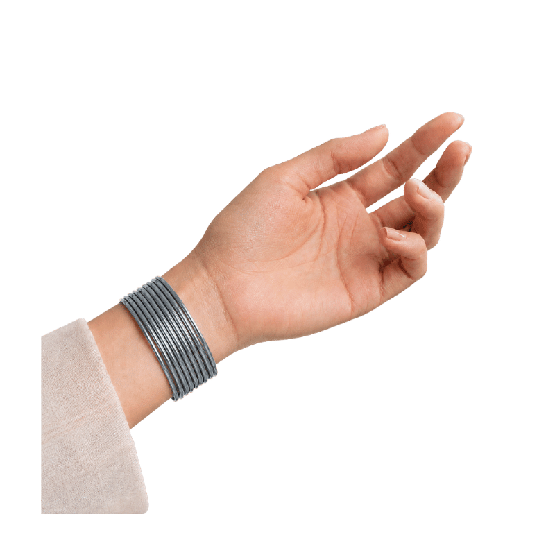 Elena Adults Bangles Set of 24 - Gray - Size 2.40-Global Food Hub