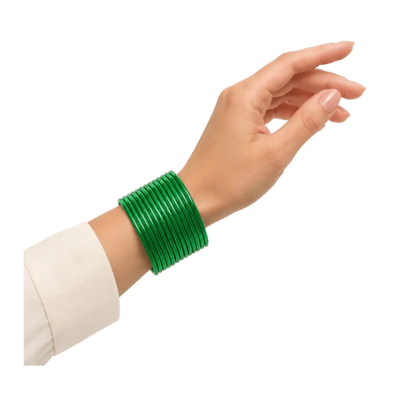Elena Adults Bangles Set of 24 - Kelly Green - Size 2.4-Global Food Hub
