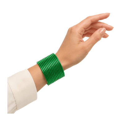 Elena Adults Bangles Set of 24 - Kelly Green - Size 2.40-Global Food Hub