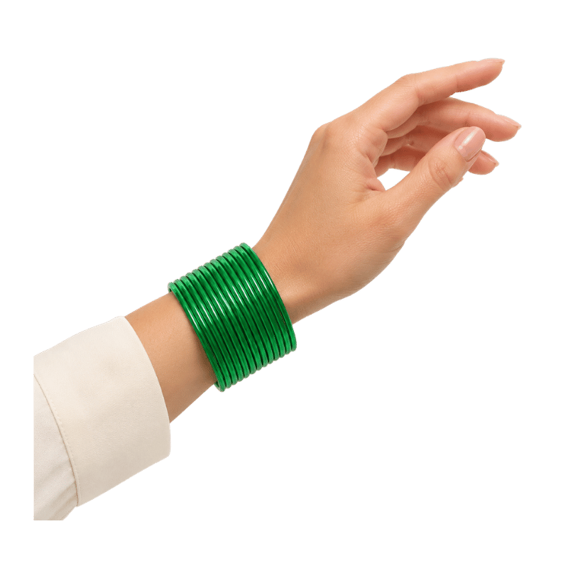 Elena Adults Bangles Set of 24 - Kelly Green - Size 2.8-Global Food Hub