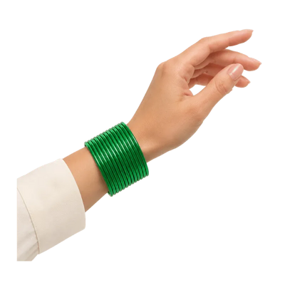 Elena Adults Bangles Set of 24 - Kelly Green - Size 2.8-Global Food Hub