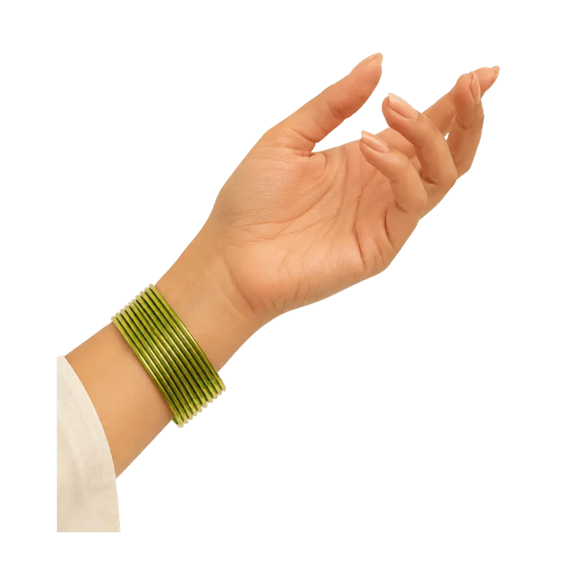 Elena Adults Bangles Set of 24 - Lime Green - Size 2.4-Global Food Hub