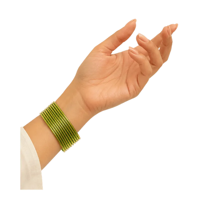 Elena Adults Bangles Set of 24 - Lime Green - Size 2.4-Global Food Hub