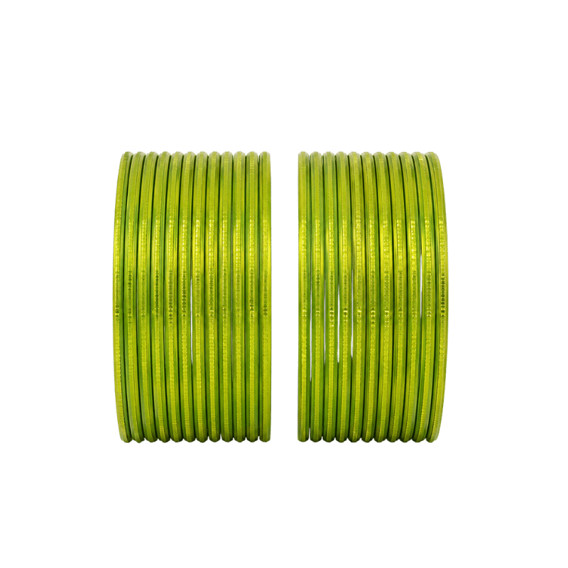 Elena Adults Bangles Set of 24 - Lime Green - Size 2.40-Global Food Hub