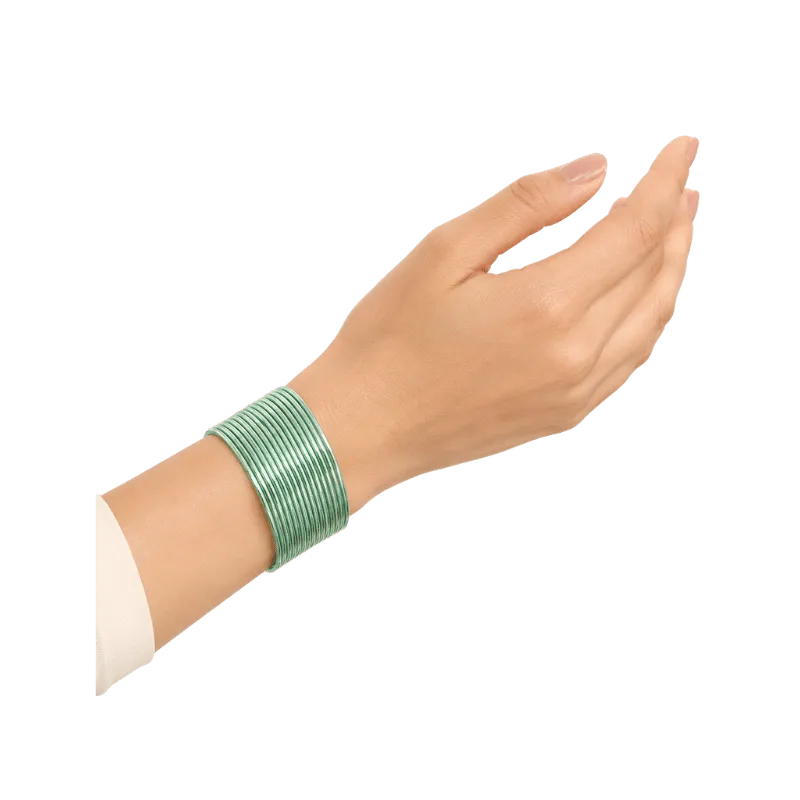 Elena Adults Bangles Set of 24 - Mint Green - Size 2.4-Global Food Hub