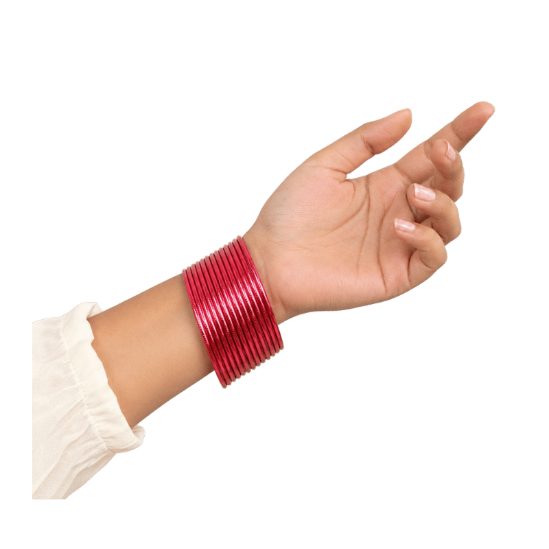 Elena Adults Bangles Set of 24 - Pinkish Red - Size 2.40-Global Food Hub