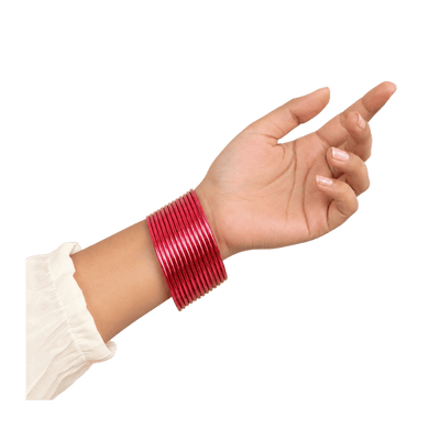 Elena Adults Bangles Set of 24 - Pinkish Red - Size 2.80-Global Food Hub